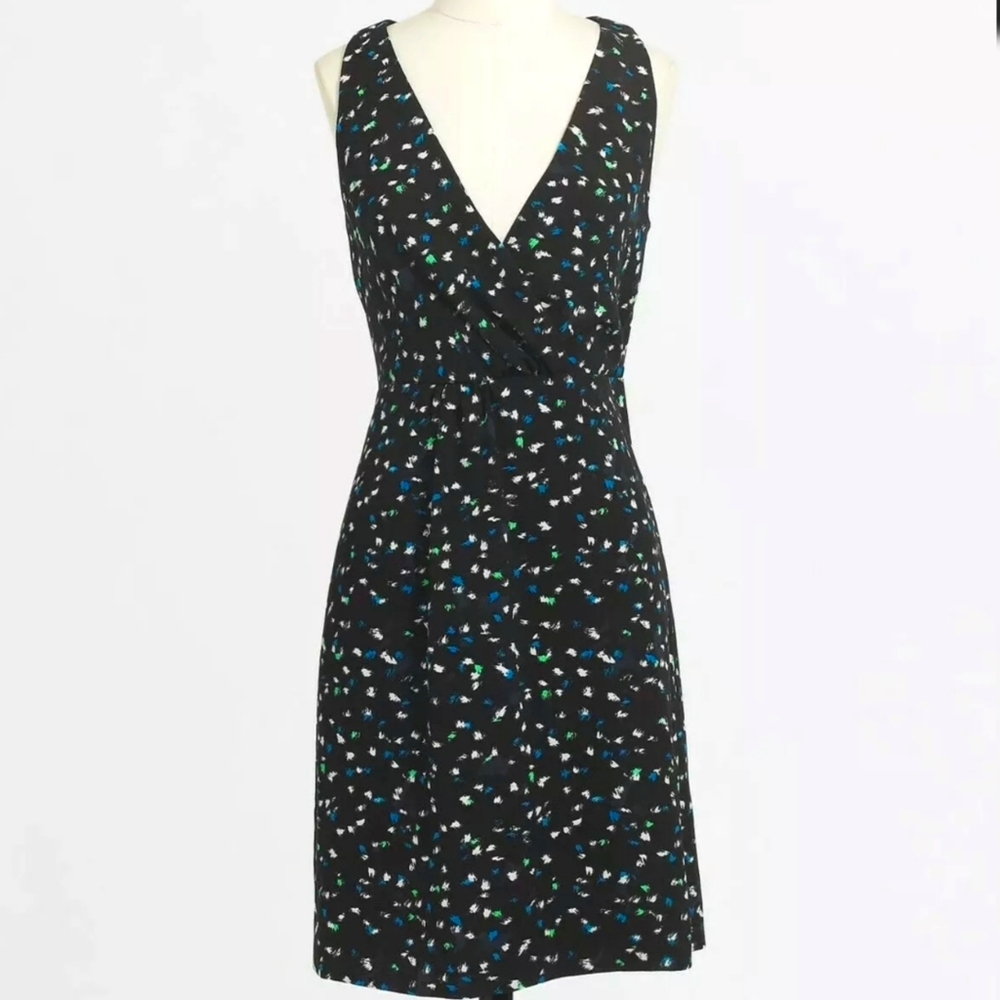 J Crew Wrap Dress Painted Dots Sz 14 C3871